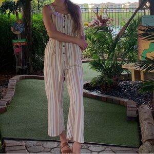 Billabong striped jumpsuit